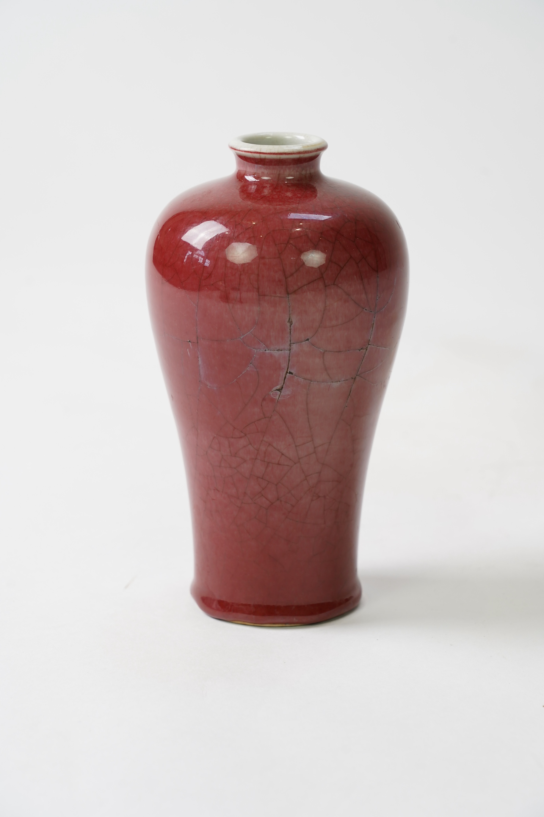 A Chinese Sang de boeuf glazed meiping, 20cm